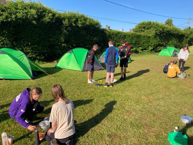 Camp set up during a DofE expedition.